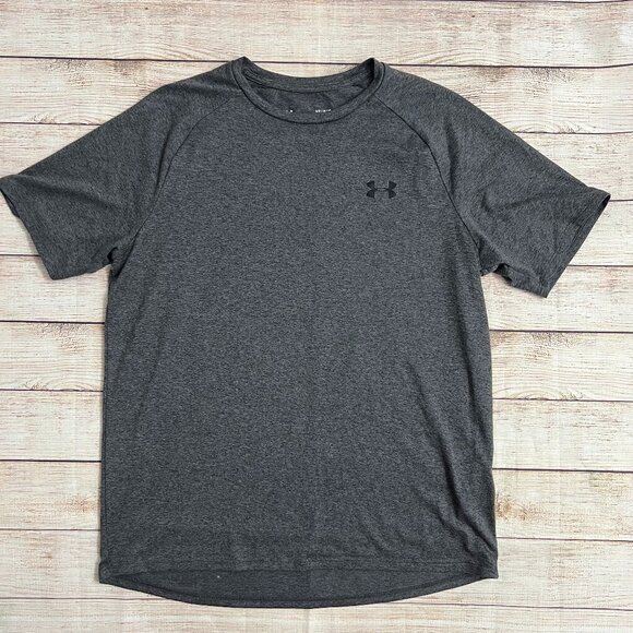 Under Armour Men's Tech Tee Large Gray Performance Athletic Shirt Workout Gym - Picture 1 of 10